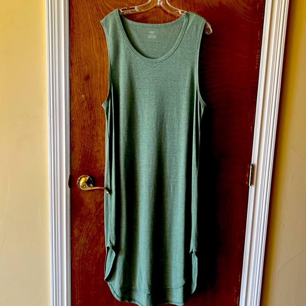 Aerie Long Linen Blend Tank Midi Dress Sz Lg NWT